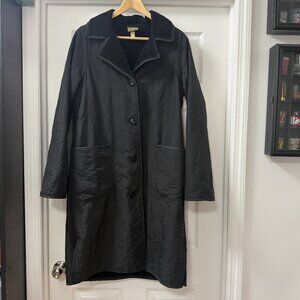 Maralyce Ferree Scarborough, Maine black button-down textured coat size small